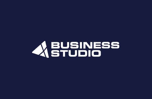 Business Studio Logotyp med blå bakgrund - INVID